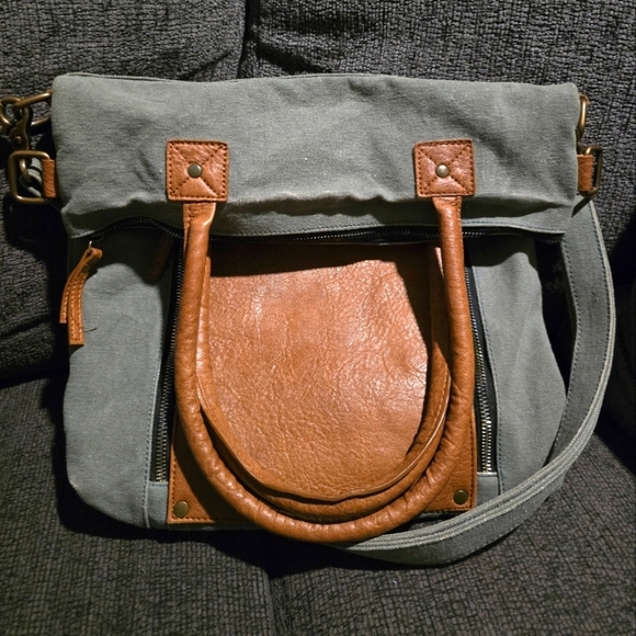 Handbags - Mona B | Recycled Canvas Fold-Over Crossbody Purse